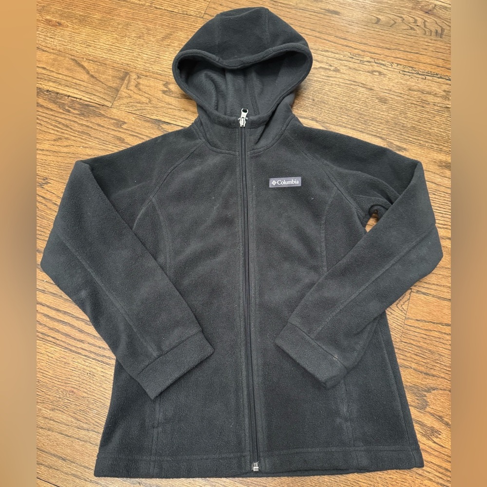Columbia Youth M Black Fleece Zip-Up Hoodie Jacket